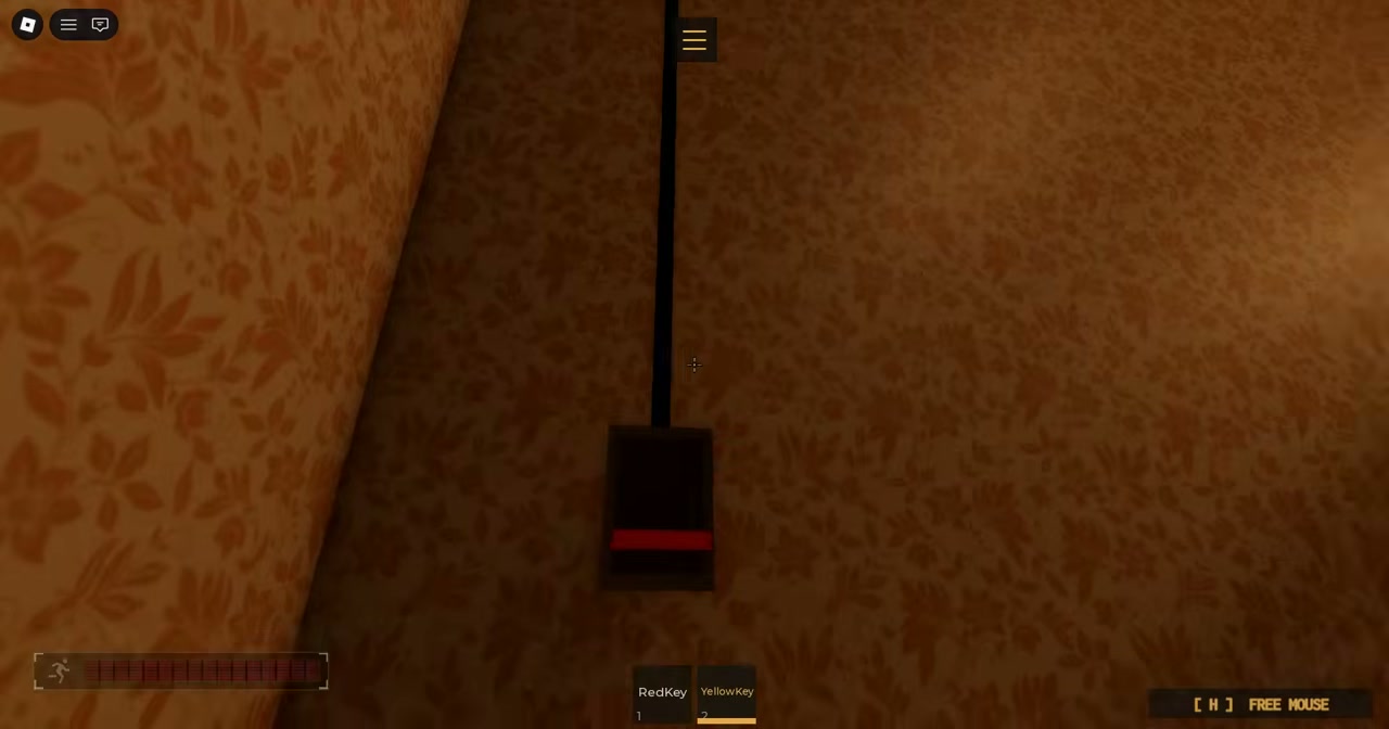In-game view of interactive lever switch mounted on interior wooden pillar