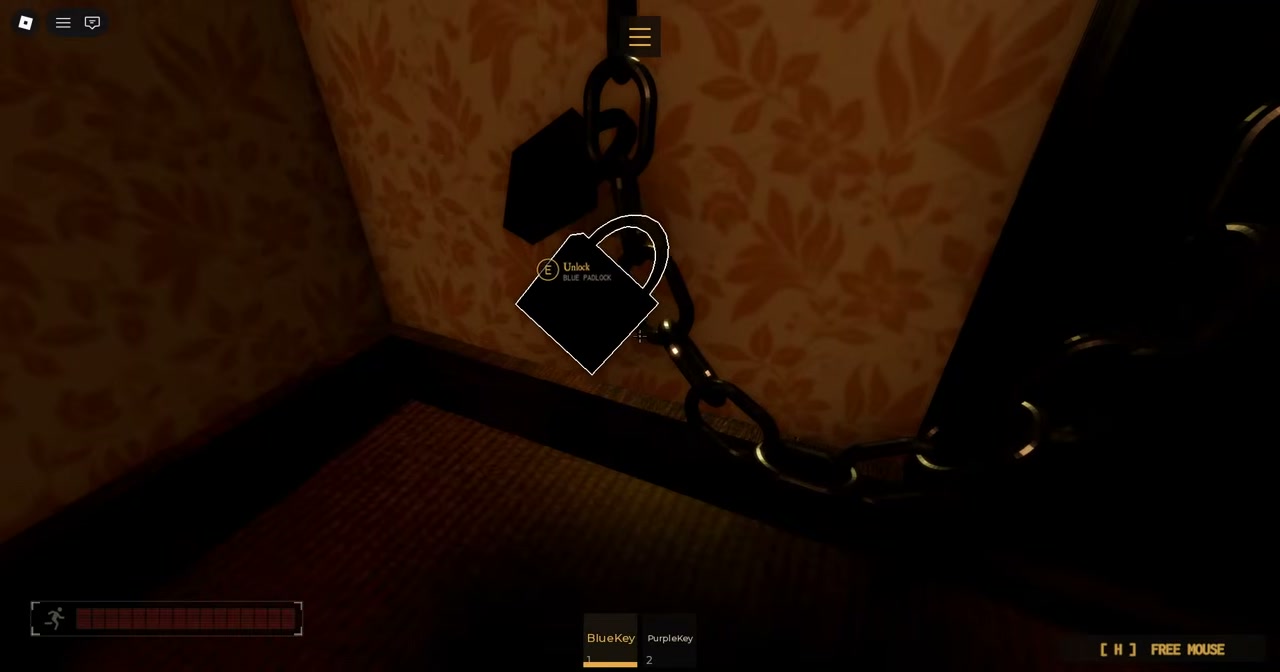 In-game view of player character interacting at the exit doorway